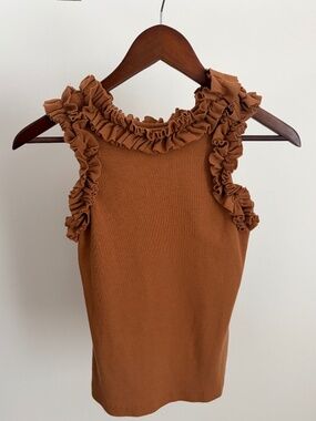Anthropologie x Porridge Ruffled Tank in Honey Sz XS